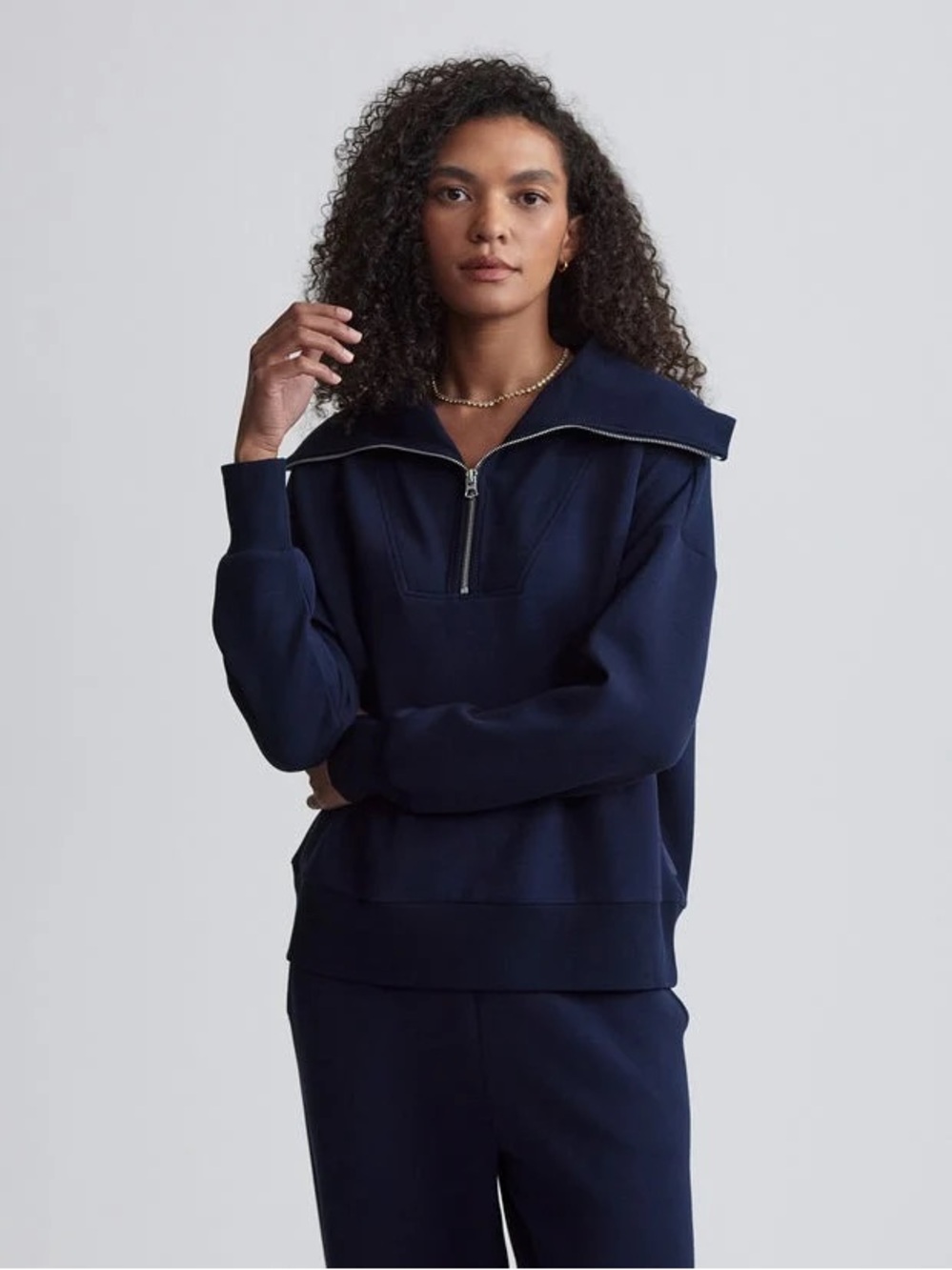 Varley Doublesoft NWT Catherine Half Zip Sweat - Navy